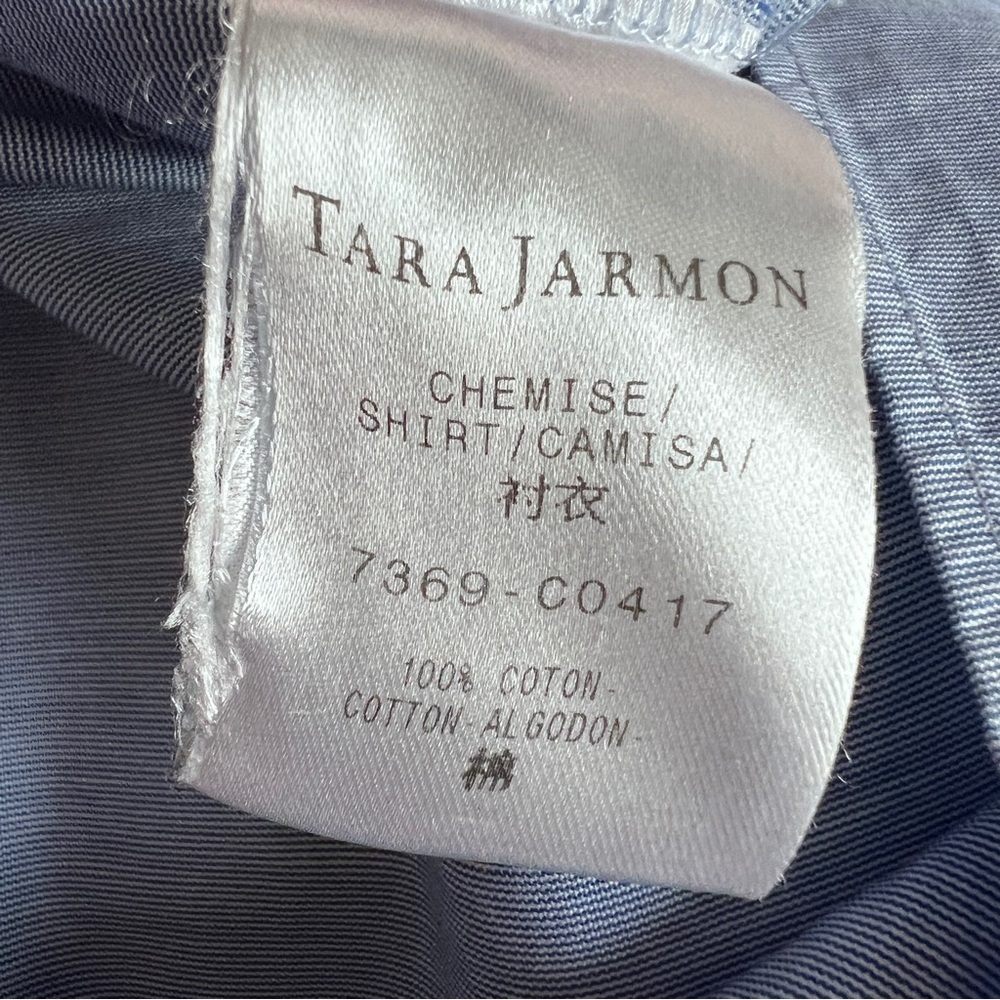 Tara Jarmon Blue Button Down striped shirt size EU 36 or US 6 - Picture 8 of 13